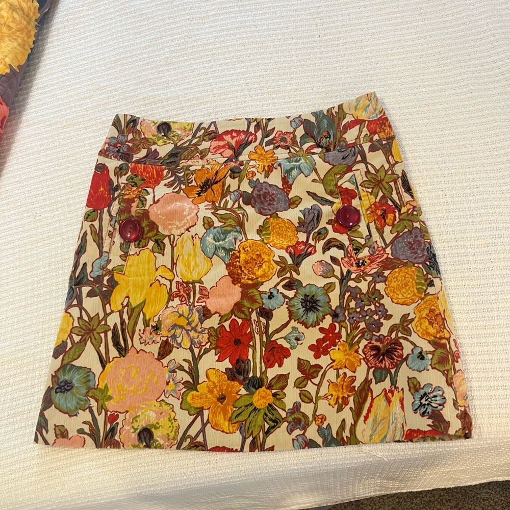 Anthropologie Floral Multicolor Skirt
